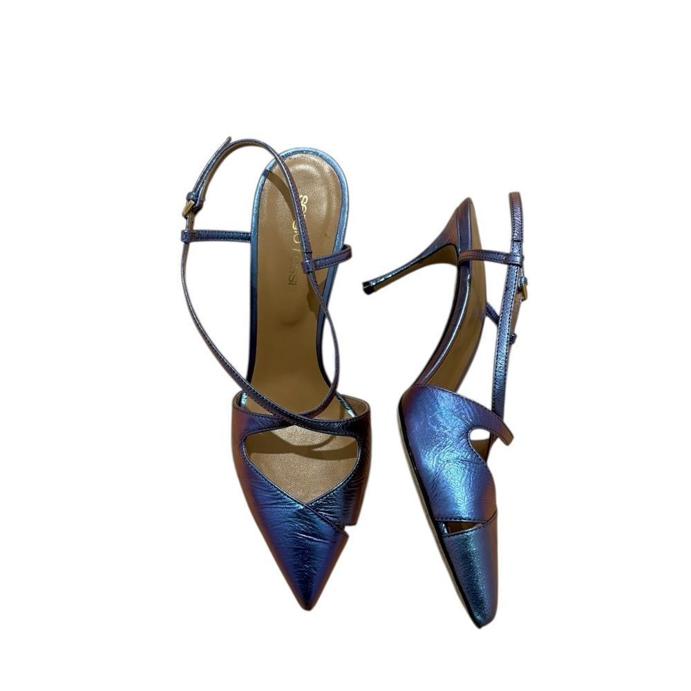 Sergio Rossi Lavender Metallic Slingback Heels, Like NEW - Picture 8 of 8